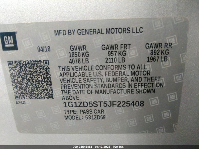 Chevrolet MALIBU LT 2018 1G1ZD5ST5JF225408 Image 10
