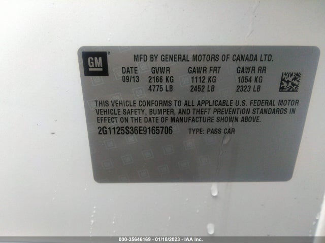 Chevrolet IMPALA LT 2014 2G1125S36E9165706 Image 9