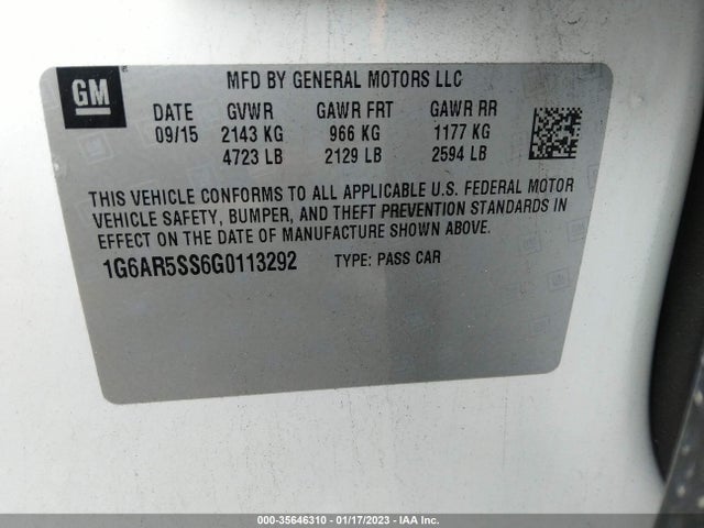 2016 Cadillac CTS, VIN: 1G6AR5SS6G0113292