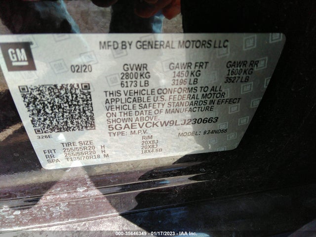 2020 Buick Enclave, VIN: 5GAEVCKW9LJ230663
