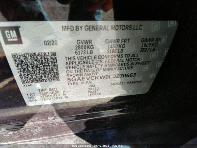 5GAEVCKW9LJ230663 Buick Enclave Avenir