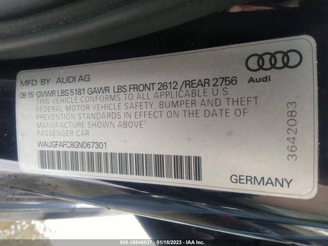2016 Audi A6, VIN: WAUGFAFC8GN067301