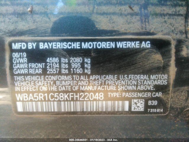 WBA5R1C58KFH22048 BMW 3 Series 330i