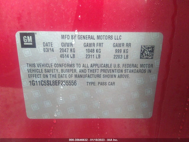 Chevrolet MALIBU LT 2014 1G11C5SL8EF255556 Image 10