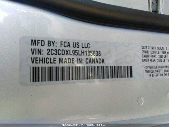 Dodge Charger Srt Hellcat 2020 2C3CDXL95LH185638 Image 9