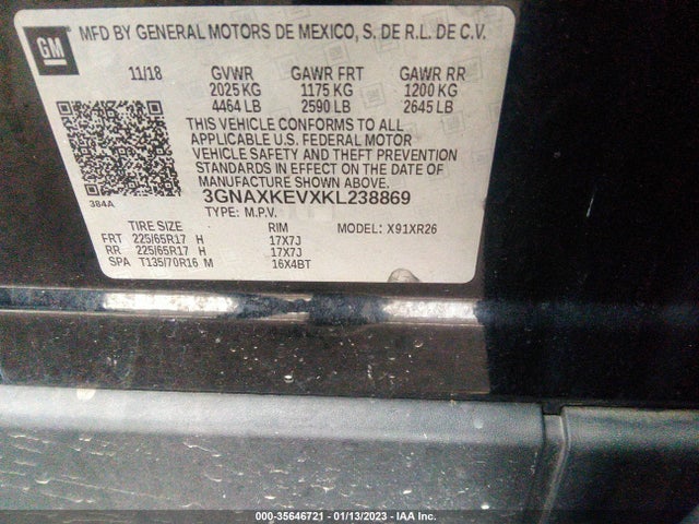 Chevrolet EQUINOX LT 2019 3GNAXKEVXKL238869 Image 11
