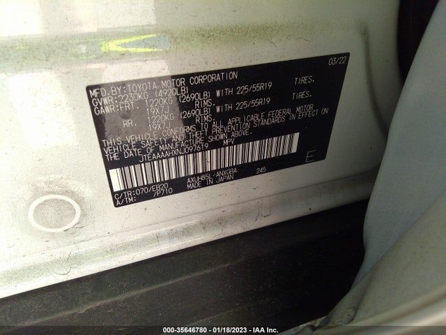 2022 Toyota Venza, VIN: JTEAAAAHXNJ097619