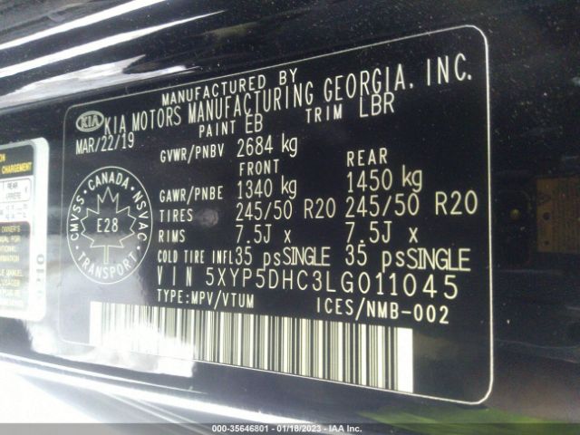 5XYP5DHC3LG011045 KIA Telluride Sx