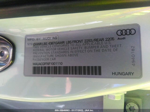 Audi A3 1.8t Premium 2015 WAUACGFFXF1001110 Image 9