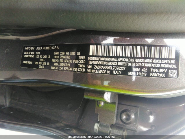 ZASPAKBN9L7C76227 Alfa Romeo Stelvio