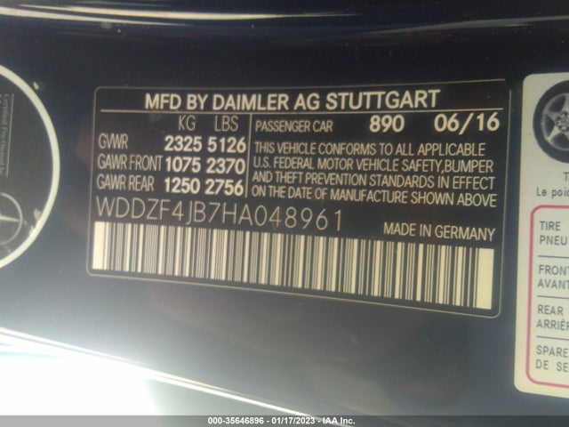 2017 Mercedes-Benz E-Class, VIN: WDDZF4JB7HA048961