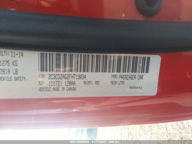 Dodge Challenger Sxt 2015 2C3CDZAG2FH719034 Image 9