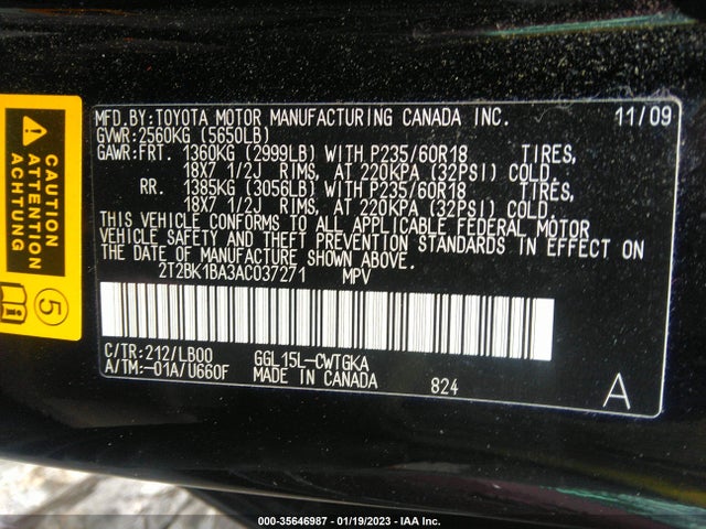 Lexus RX 350 2010 2T2BK1BA3AC037271 Image 10