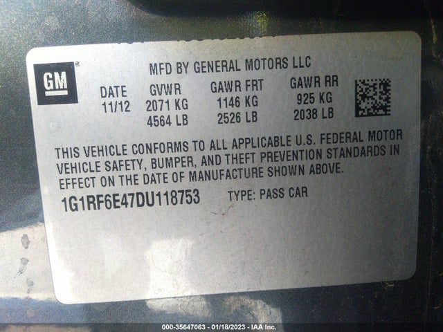 Chevrolet Volt 2013 1G1RF6E47DU118753 Image 10