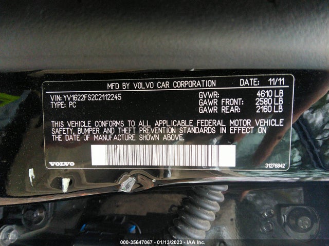 Volvo S60 T5 W/moonroof 2012 YV1622FS2C2112245 Image 10
