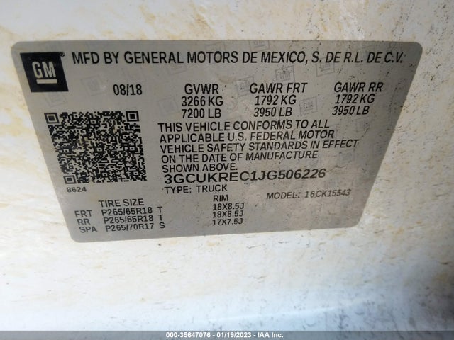 Chevrolet Silverado 1500 Lt 2018 3GCUKREC1JG506226 Image 10