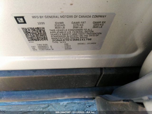2GNAXTEV3M6141798 Chevrolet Equinox Awd 2fl