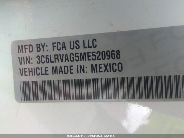 3C6LRVAG5ME520968 RAM Promaster Cargo Van