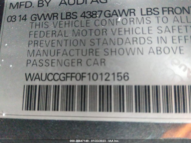 WAUCCGFF0F1012156 Audi A3 1.8t Premium Plus