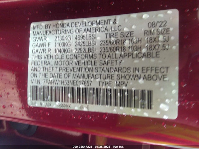 Honda CR-V EX 2022 7FARW1H53NE017657 Image 10