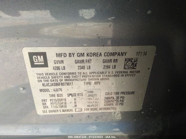 KL4CJASB6FB079017 Buick Encore