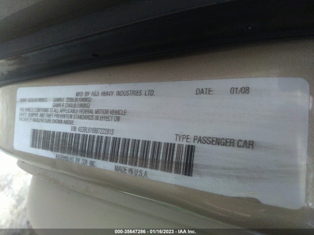 4S3BL616887222813 Subaru Legacy