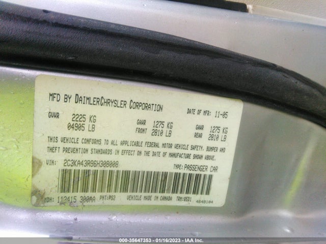 Chrysler 300 2006 2C3KA43R96H308008 Image 10