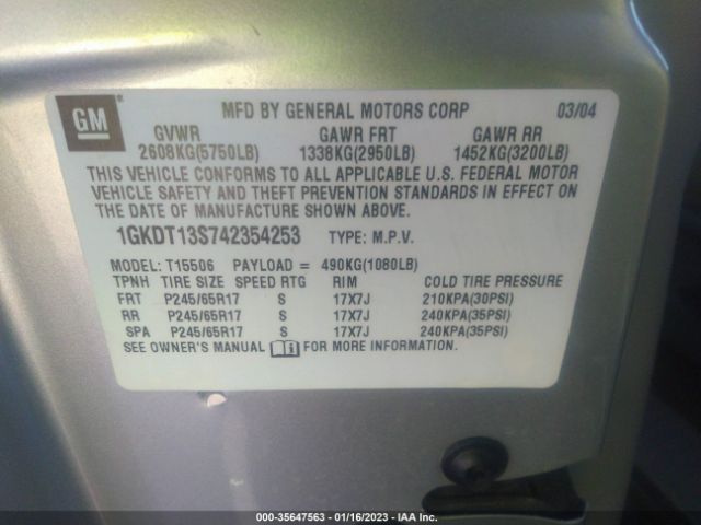1GKDT13S742354253 GMC Envoy Sle