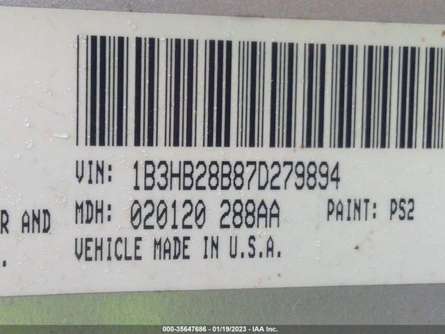 Dodge CALIBER 2007 1B3HB28B87D279894 Image 10