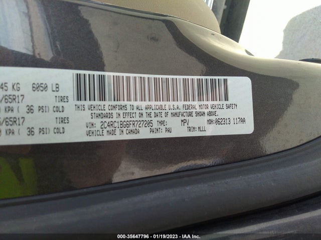 2C4RC1BG6FR727205 Chrysler Town & Country Touring