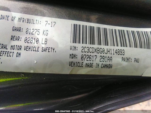 2018 Dodge Charger, VIN: 2C3CDXBG0JH114893