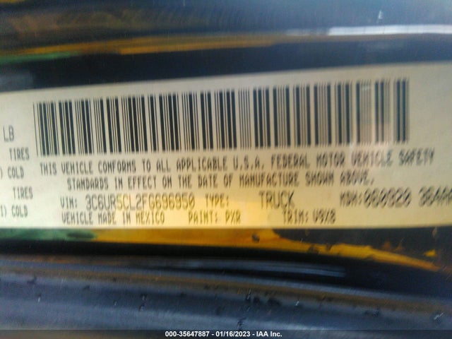 2015 Ram 2500, VIN: 3C6UR5CL2FG696950