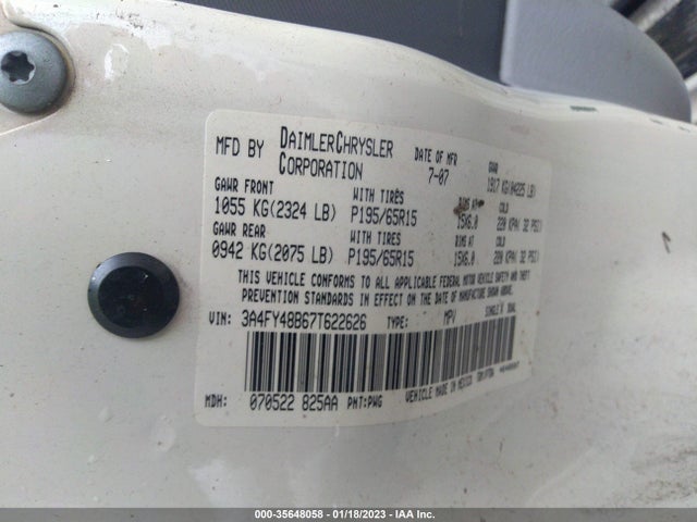 Chrysler Pt Cruiser 2007 3A4FY48B67T622626 Image 10