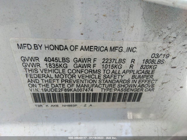 2019 Acura ILX, VIN: 19UDE2F89KA007474