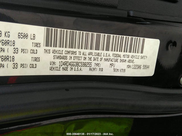 Dodge Durango Crew 2011 1D4RD4GG3BC598255 Image 9
