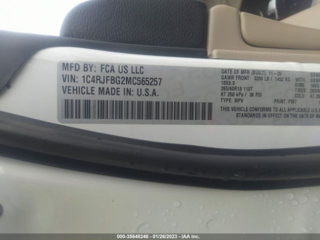 1C4RJFBG2MC565257 Jeep Grand Cherokee Limited