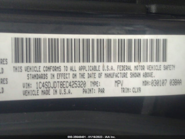 Dodge DURANGO LIMITED 2014 1C4SDJDT8EC425320 Image 9