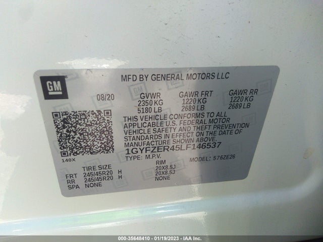 2020 Cadillac XT4, VIN: 1GYFZER45LF146537