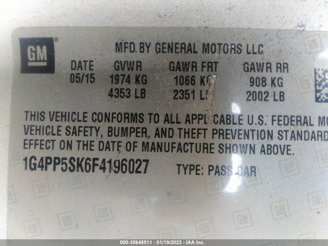 2015 Buick Verano, VIN: 1G4PP5SK6F4196027