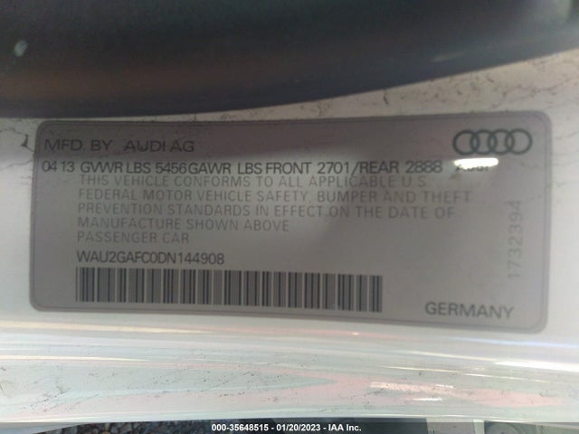 Audi A7 3.0 Prestige 2013 WAU2GAFC0DN144908 Image 10