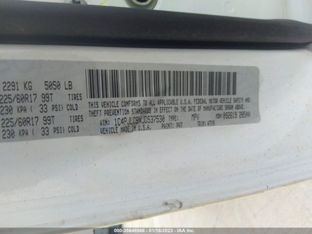 1C4PJLCBXJD537530 Jeep Cherokee Latitude