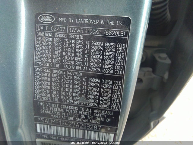 Land Rover Range Rover Sc 2007 SALMF13427A253287 Image 10