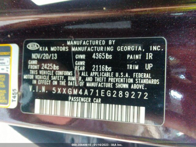 5XXGM4A71EG289272 KIA Optima Lx