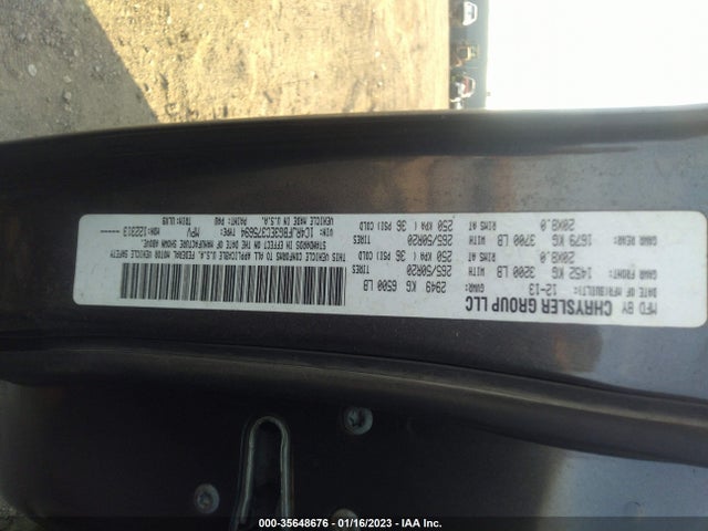 2014 JEEP GRAND CHEROKEE LIMITED VIN: 1C4RJFBG3EC375694