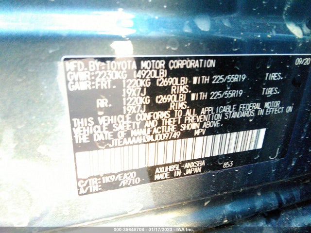 2021 Toyota Venza, VIN: JTEAAAAH3MJ009749