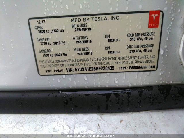 Tesla Model S 100d/90d/75d/60d/p100d 2017 5YJSA1E26HF230435 Image 10