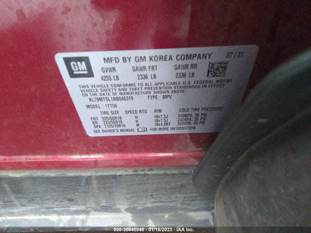 Chevrolet Trailblazer Rs 2022 KL79MTSL1NB046319 Image 9