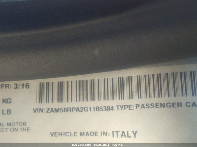 2016 Maserati Quattroporte, VIN: ZAM56RPA2G1185384