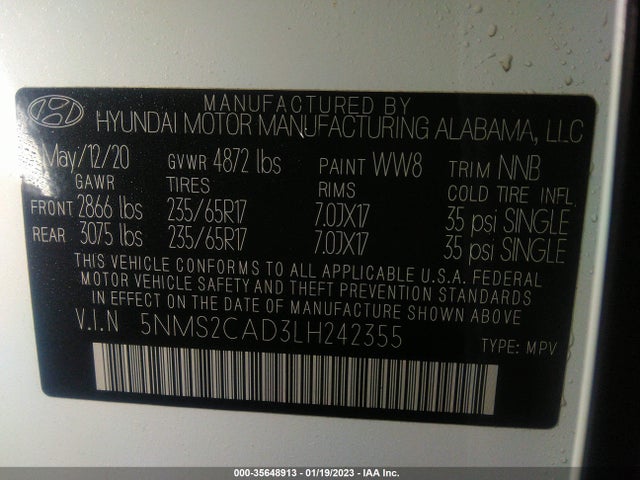 Hyundai Santa Fe Se 2020 5NMS2CAD3LH242355 Image 9