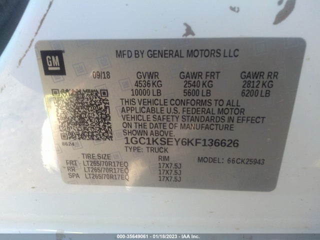 Chevrolet Silverado 2500hd Lt 2019 1GC1KSEY6KF136626 Image 11